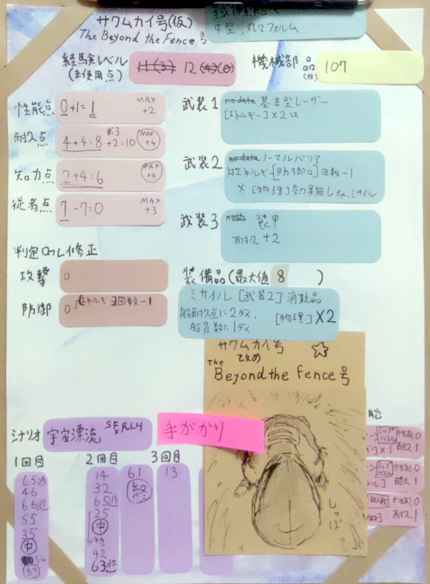 宇宙船サクムカイ号(仮)冒険記録紙