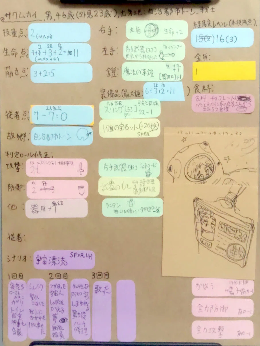サクムカイ冒険記録紙