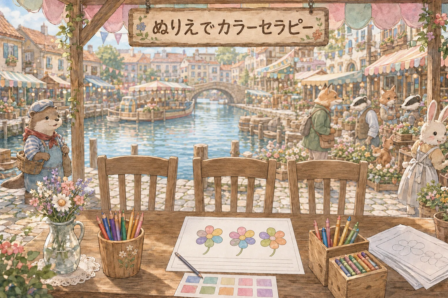 企画参加】いらっしゃいませ☆星空マルシェ☆へ✨｜ぬりえでカラー