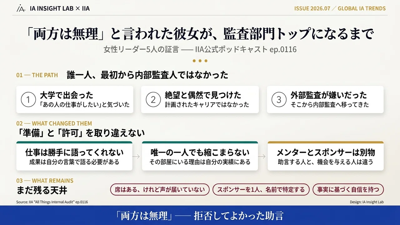 両方は無理」と言われた彼女が監査部門トップになるまで――女性リーダー