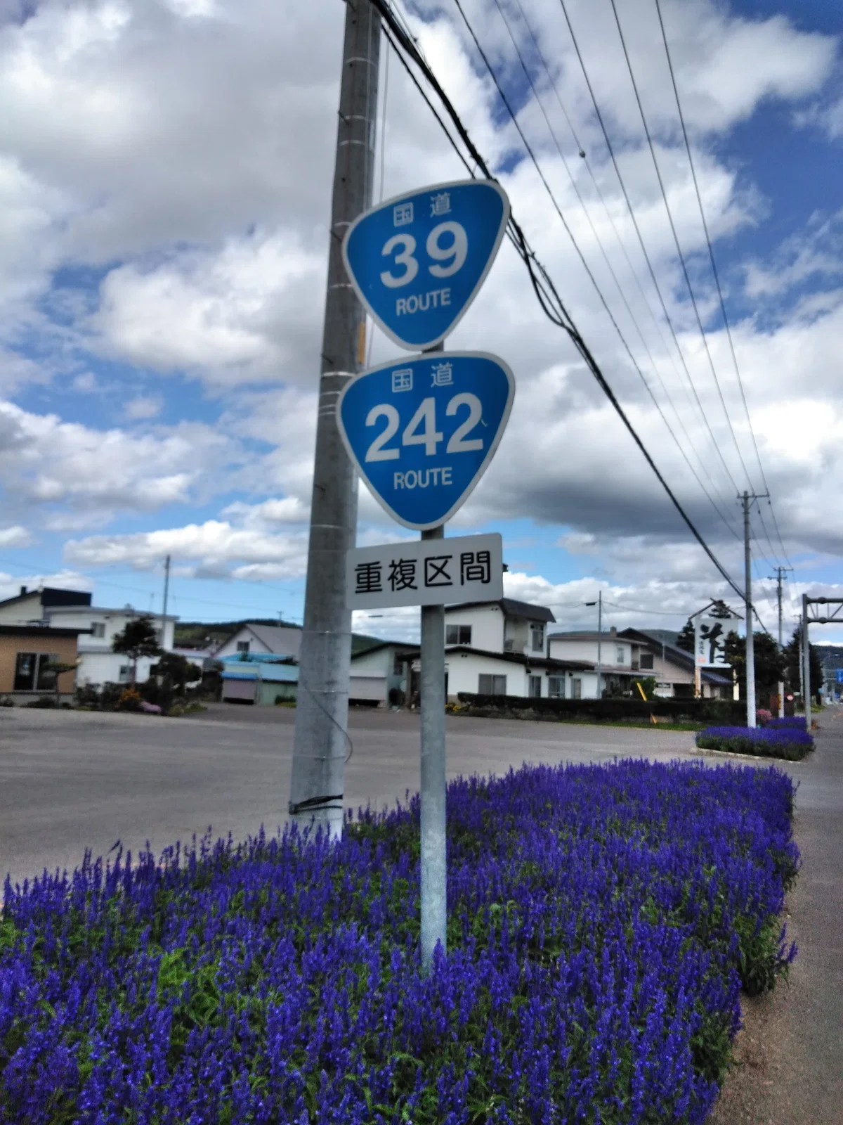 北見市留辺蘂町 国道39号と国道242号の重複おにぎり