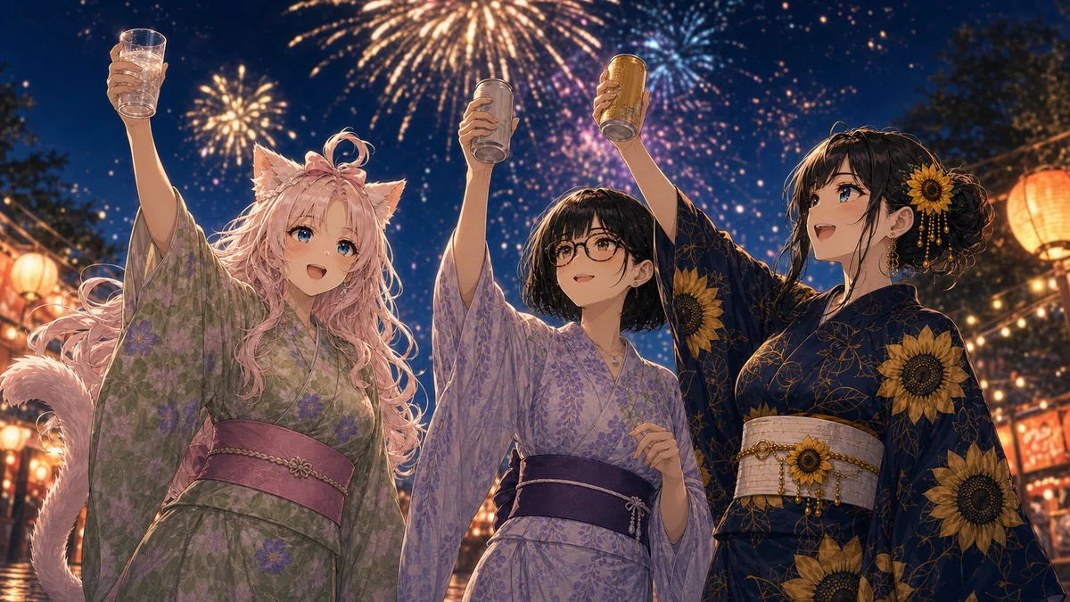 花火見ながら乾杯🍻 最高の夜だった