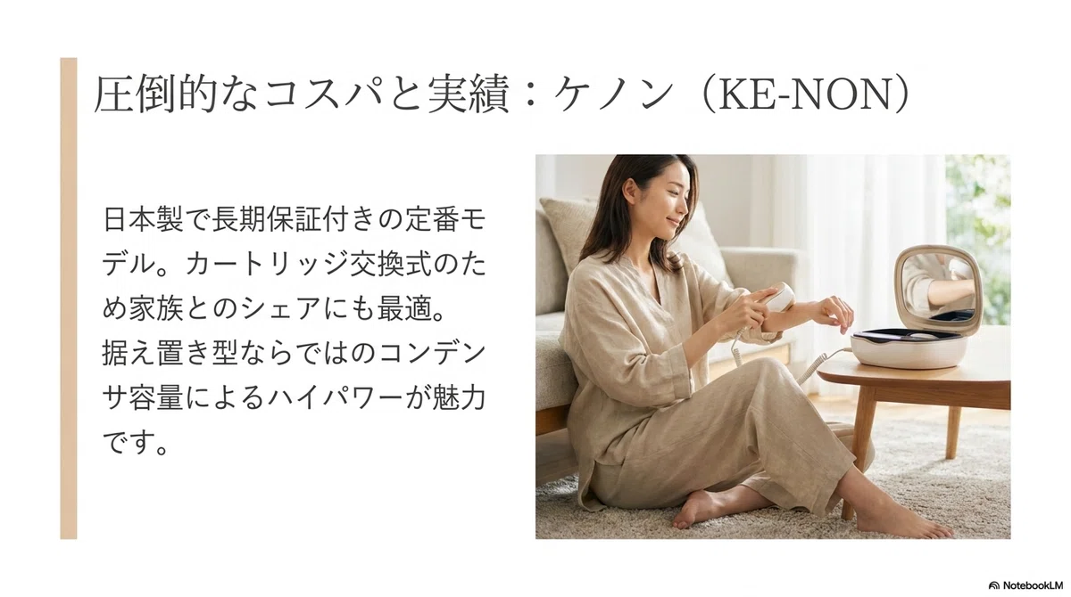 家庭用脱毛器(光美容器):選んで間違いのない、正規品の光美容器の比較表(その2)