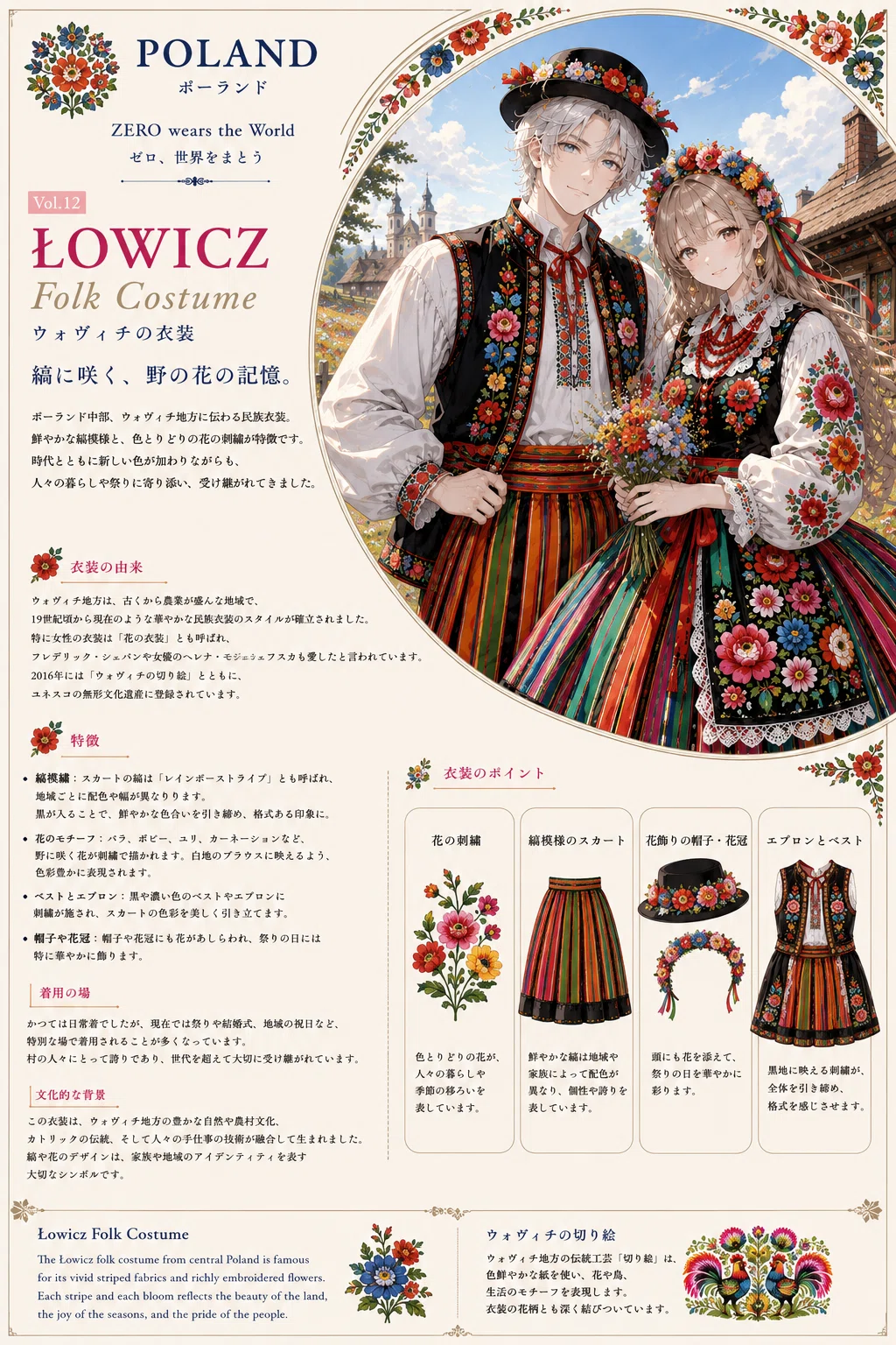 民族服装と装飾品 ZERO wears the World｜ゼロ、世界をまとうVol.12 POLAND/Łowicz Folk