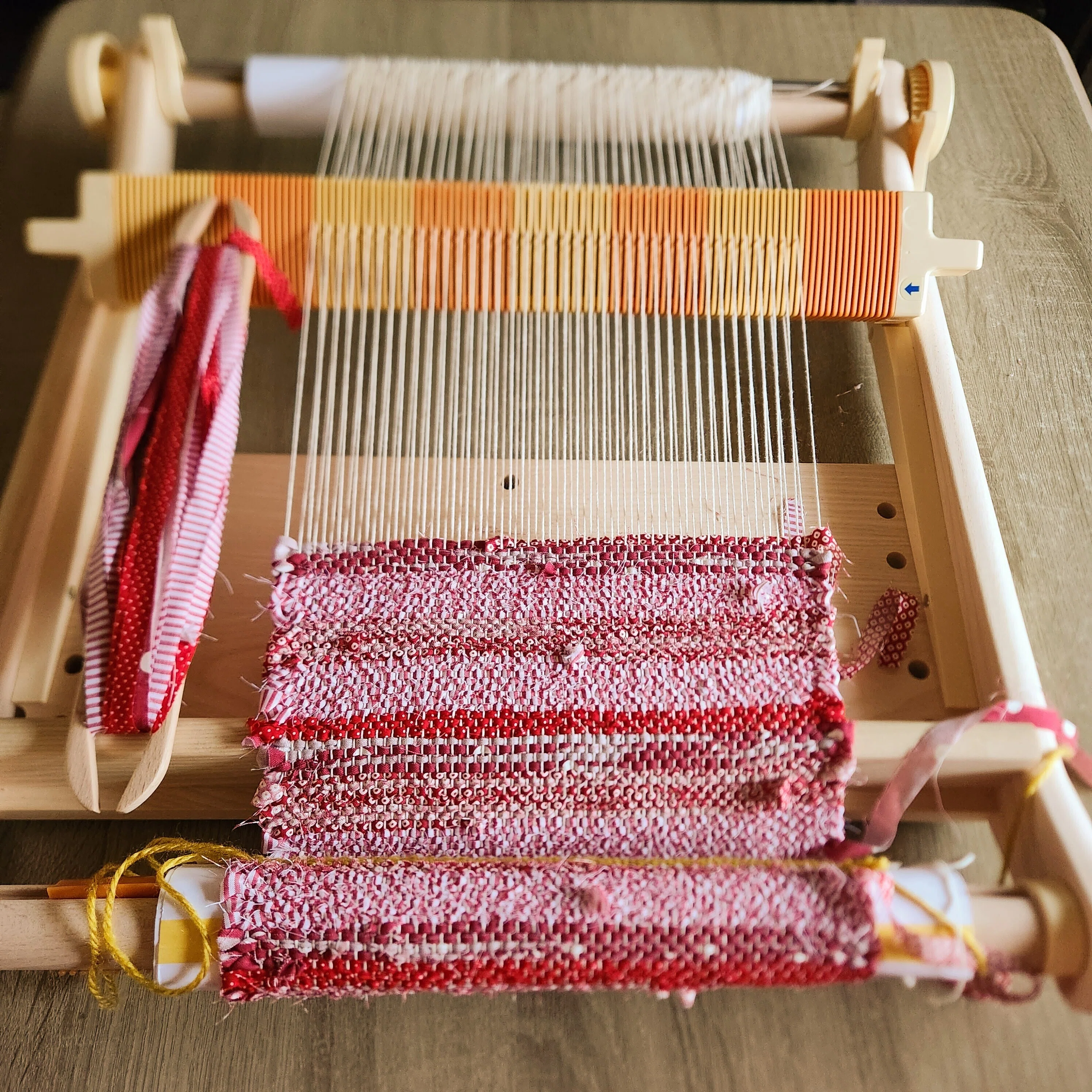 初めての裂き織り【クロバー咲き織り】｜ピストル☆ハンドメイド