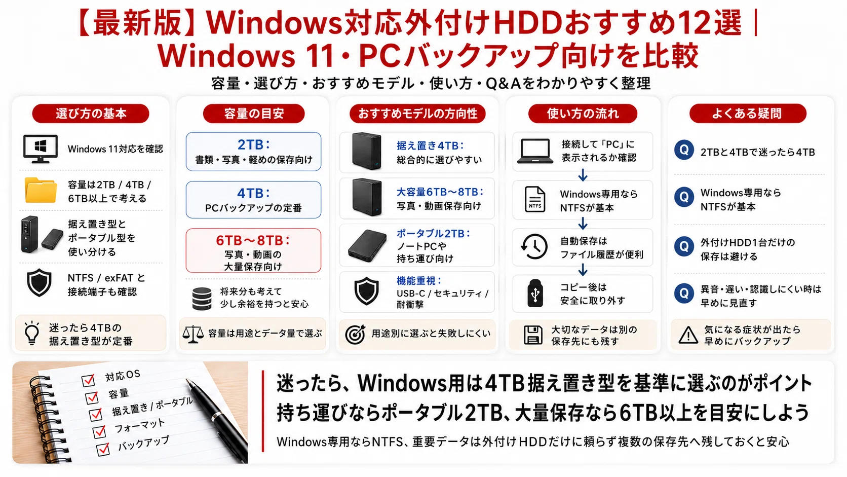 最新版】Windows対応外付けHDDおすすめ12選｜Windows 11・PC