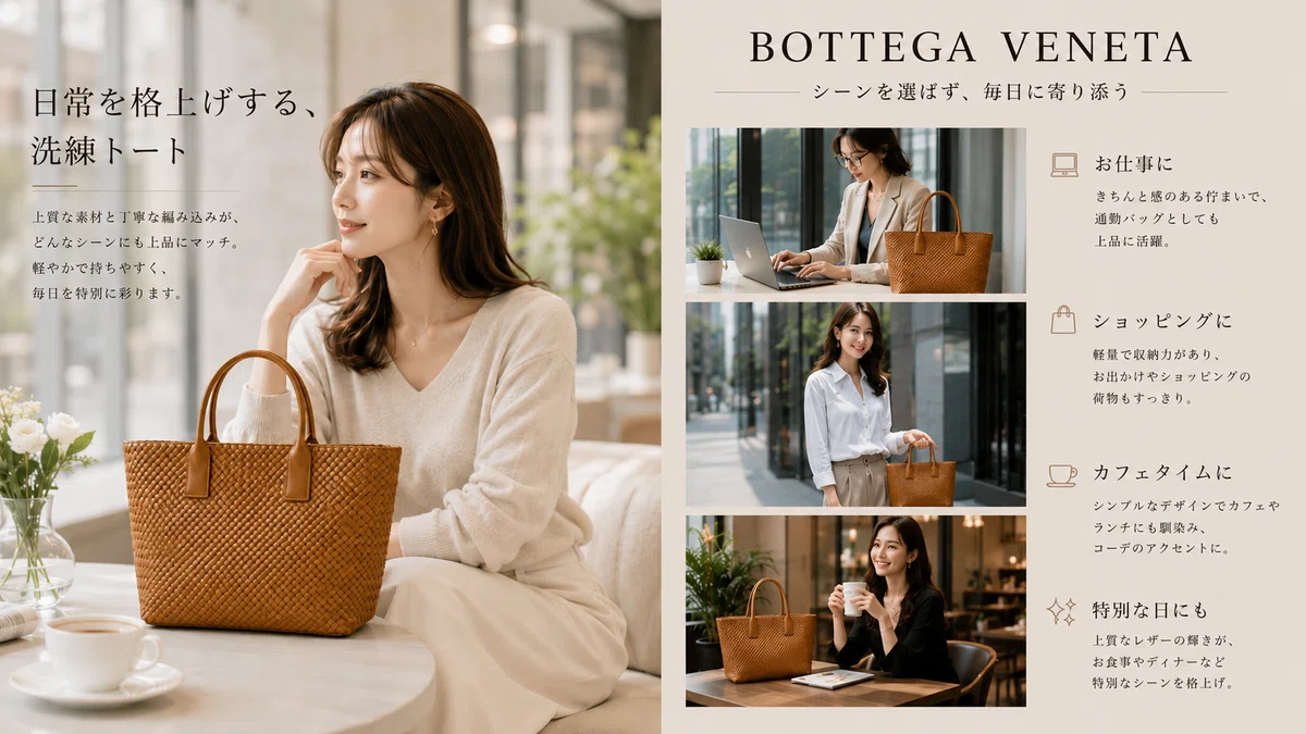 BOTTEGA VENETA】堀田真由さん着用ミディアムトートバッグ｜イントレ