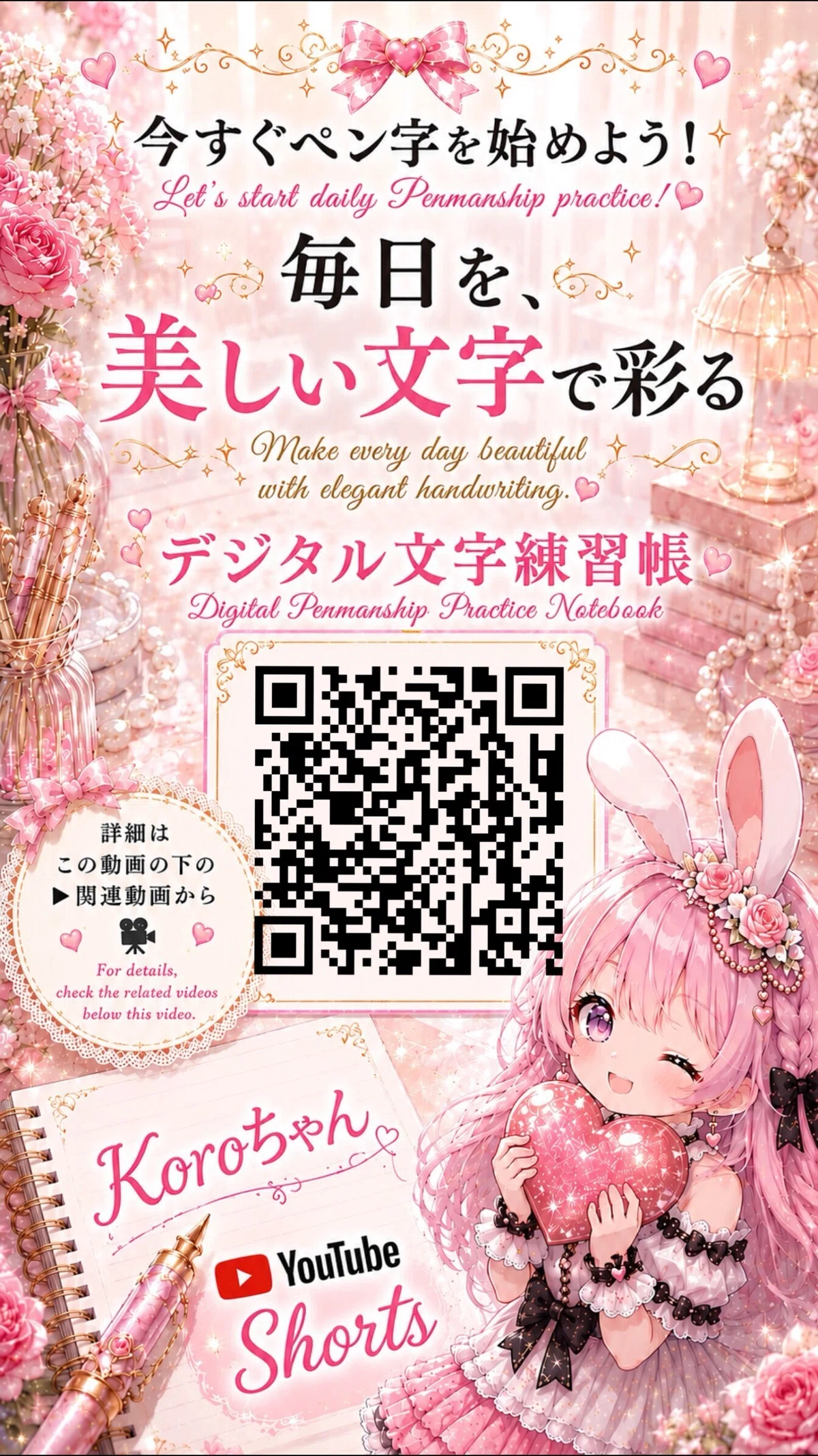 多機能デジタル文字練習帳アプリのCM💕創作大賞2026,オールカテゴリ部門,多機能デジタル文字練習帳💕美文字,ペン字,ペン字練習,文字練習,手書き練習,なぞり書き,ひらがな練習,無料アプリ,神アプリ,便利アプリ,おすすめアプリ,学習アプリ,教育アプリ,知育アプリ,iPad,iPad活用法,iPad勉強法,Apple Pencil,スマホアプリ,Webアプリ,ブラウザアプリ,デジタル学習,AI,生成AI,Gemini,Google Gemini,AIアプリ,AI開発,アプリ開発,個人開発,ノーコード,バイブコーディング,ChatGPT,英語学習,日本語学習,ローマ字練習,リハビリ,作業療法,左利き,右利き,両利き,アクセシビリティ,バリアフリー,インクルーシブデザイン,EdTech