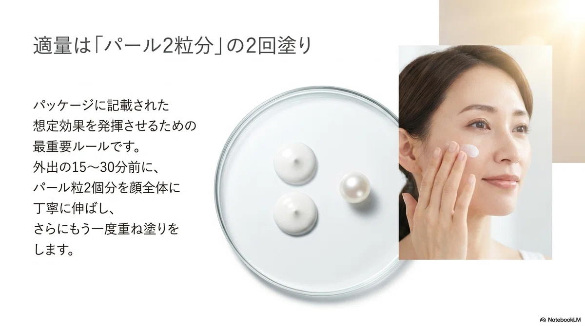 日焼け止めおすすめ：正しい塗り方と塗り直しの基本の図解
