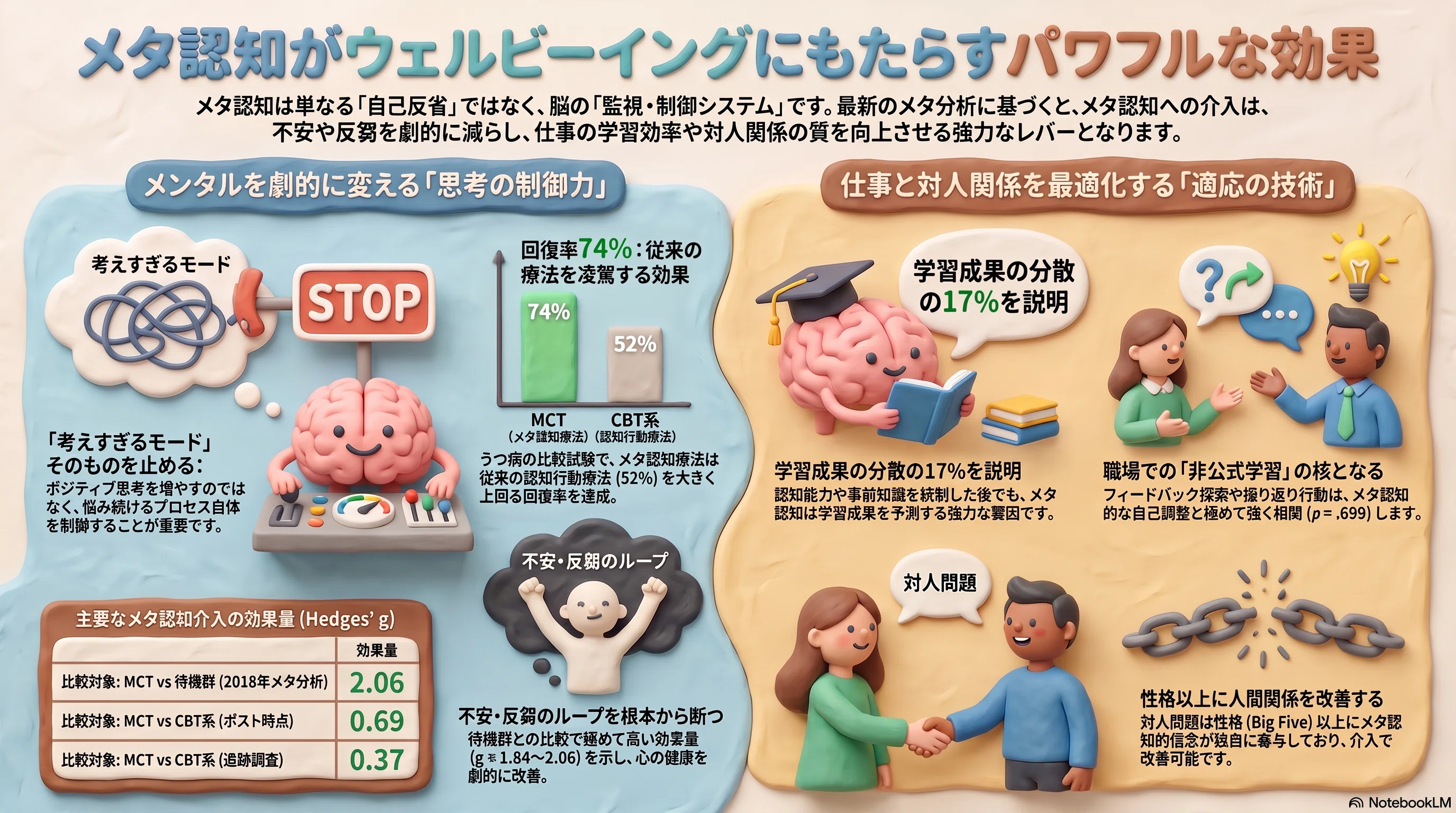 メタ認知は、心の健康や人間関係や仕事にどう影響するのか?-メタ認知と