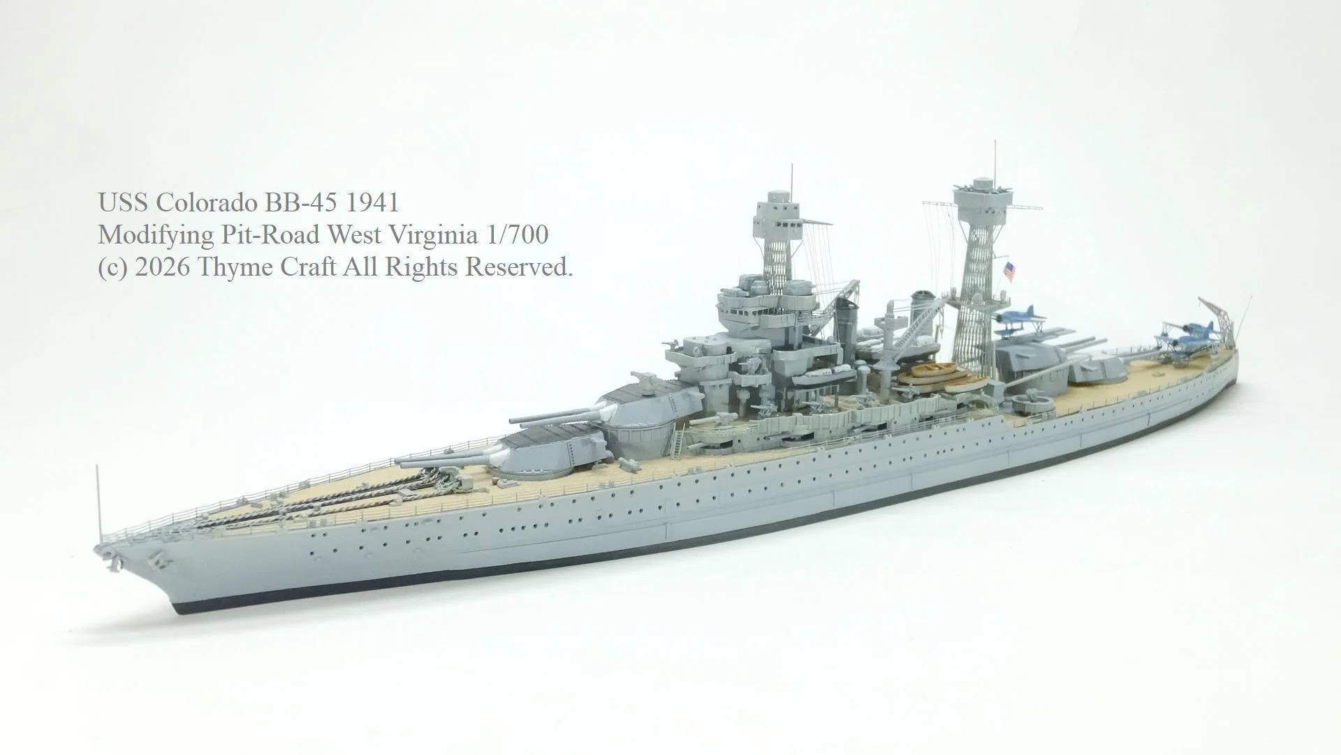 USS Colorado BB-45 1941 アメリカ海軍戦艦 コロラド (Pit-Road 1/700