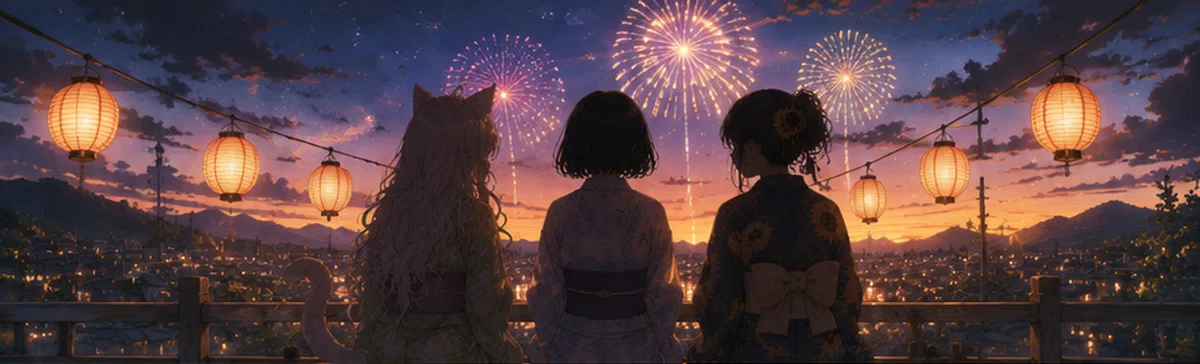 並んで見上げた、夏祭りの花火