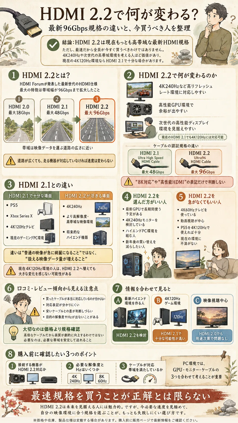 HDMI 2.2とは?96Gbps対応の最速規格で何が変わるのか