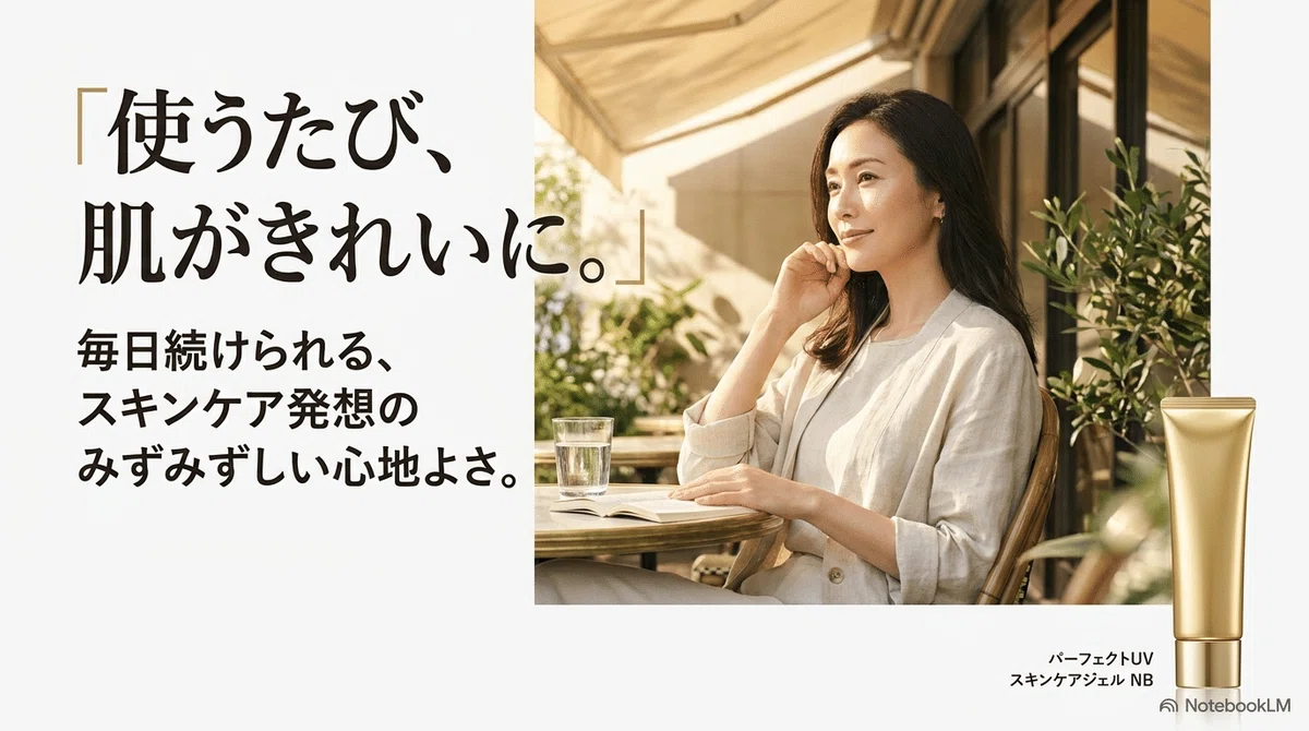 アネッサのCMの女優:「使うたび、肌がきれいに。」篇の図解