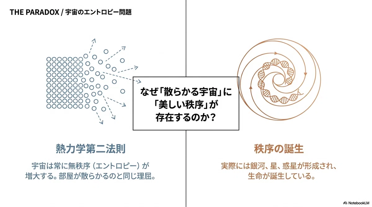 宇宙は散らかり続けているのに、なぜ生命は生まれるのか？｜Curio-city