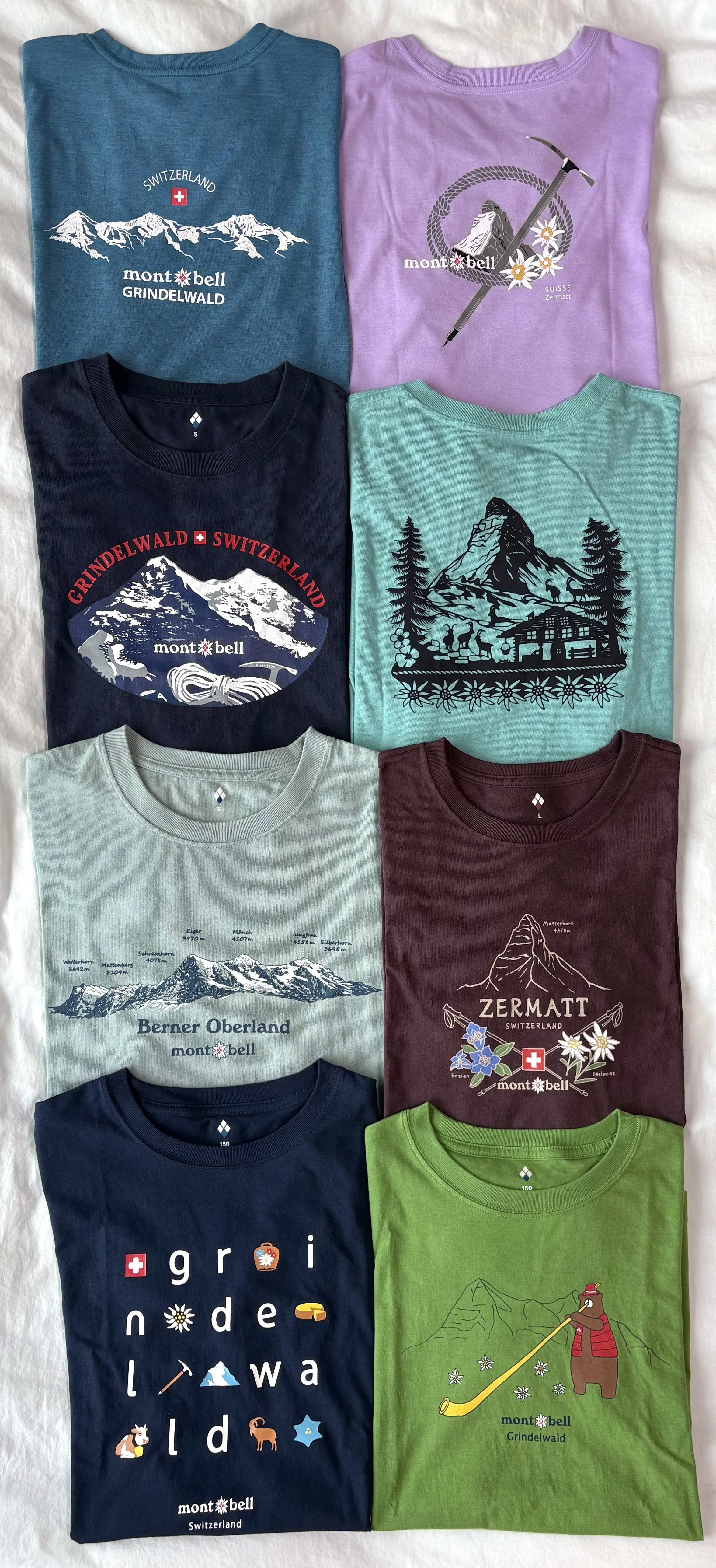 スイス限定 mont-bell Eiger Grindelwald Tee S スイス購入品紹介🇨🇭モンベルのご当地Tシャツはいいぞ｜皆既日食