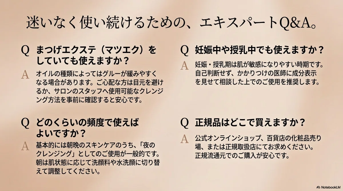 シュウ ウエムラ：よくある質問の図解