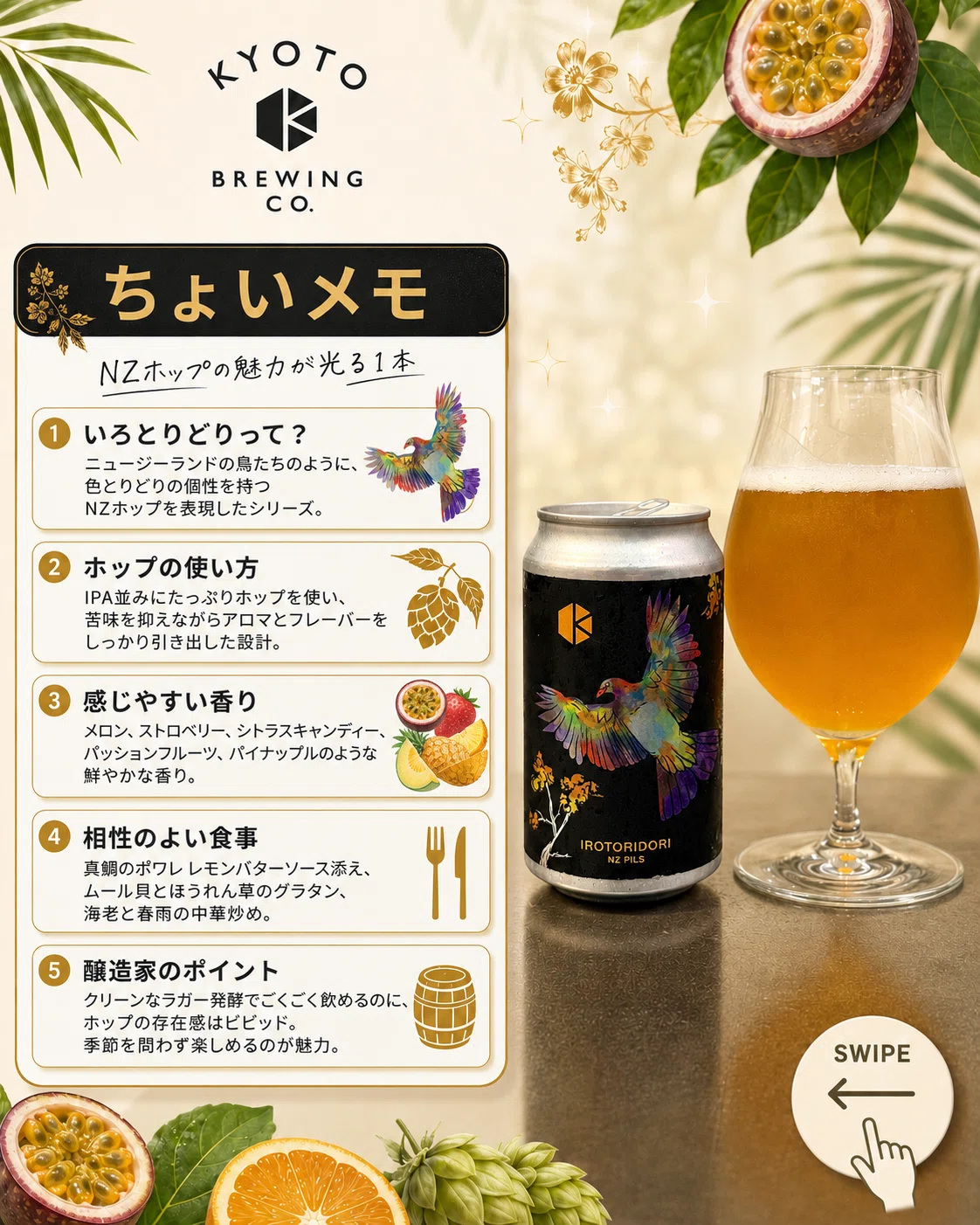 京都醸造 (KYOTO BREWING)の「いろとりどり NZピルス編 Irotoridori