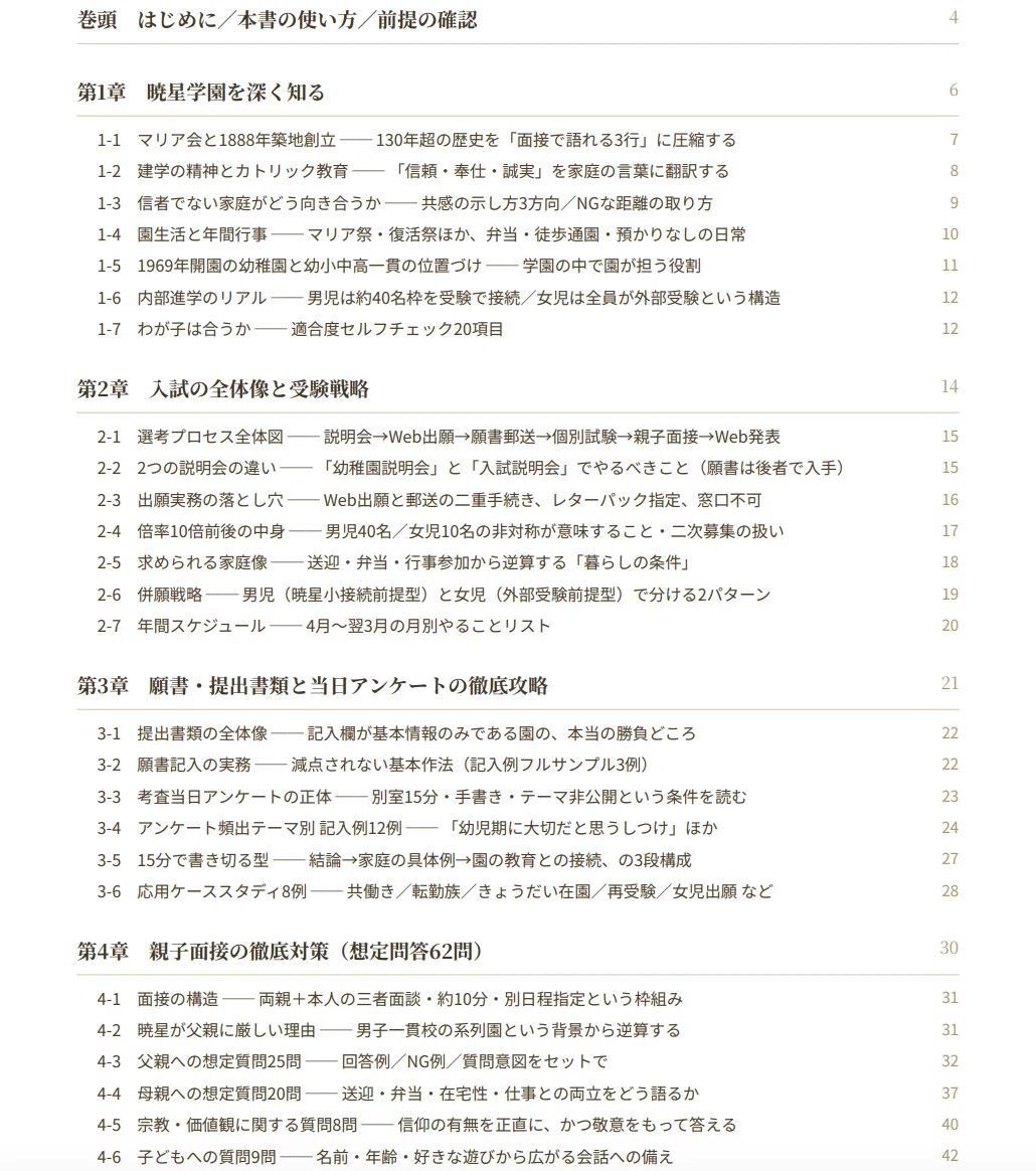 暁星幼稚園】お受験対策ガイド｜願書 面接 口頭試問 行動観察｜全80