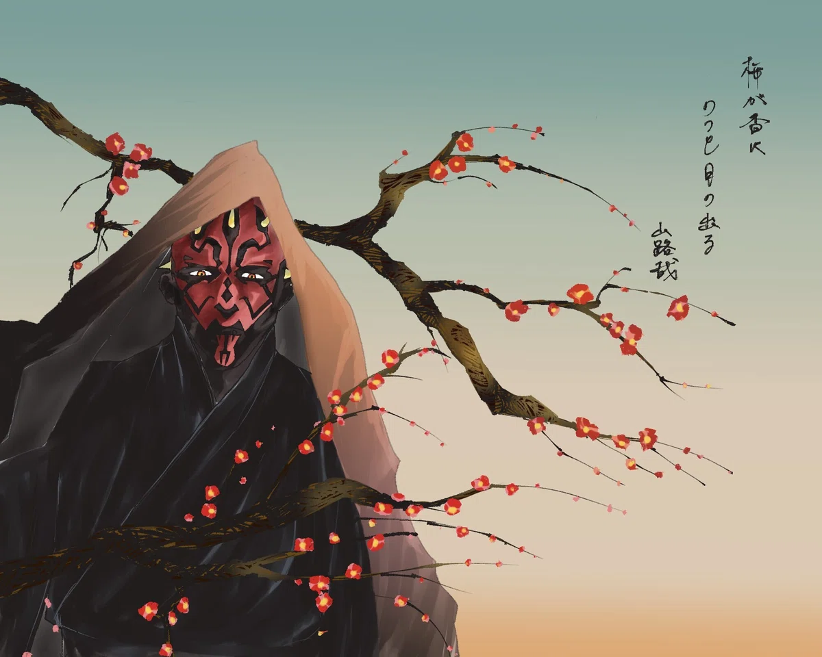 モールと梅の枝