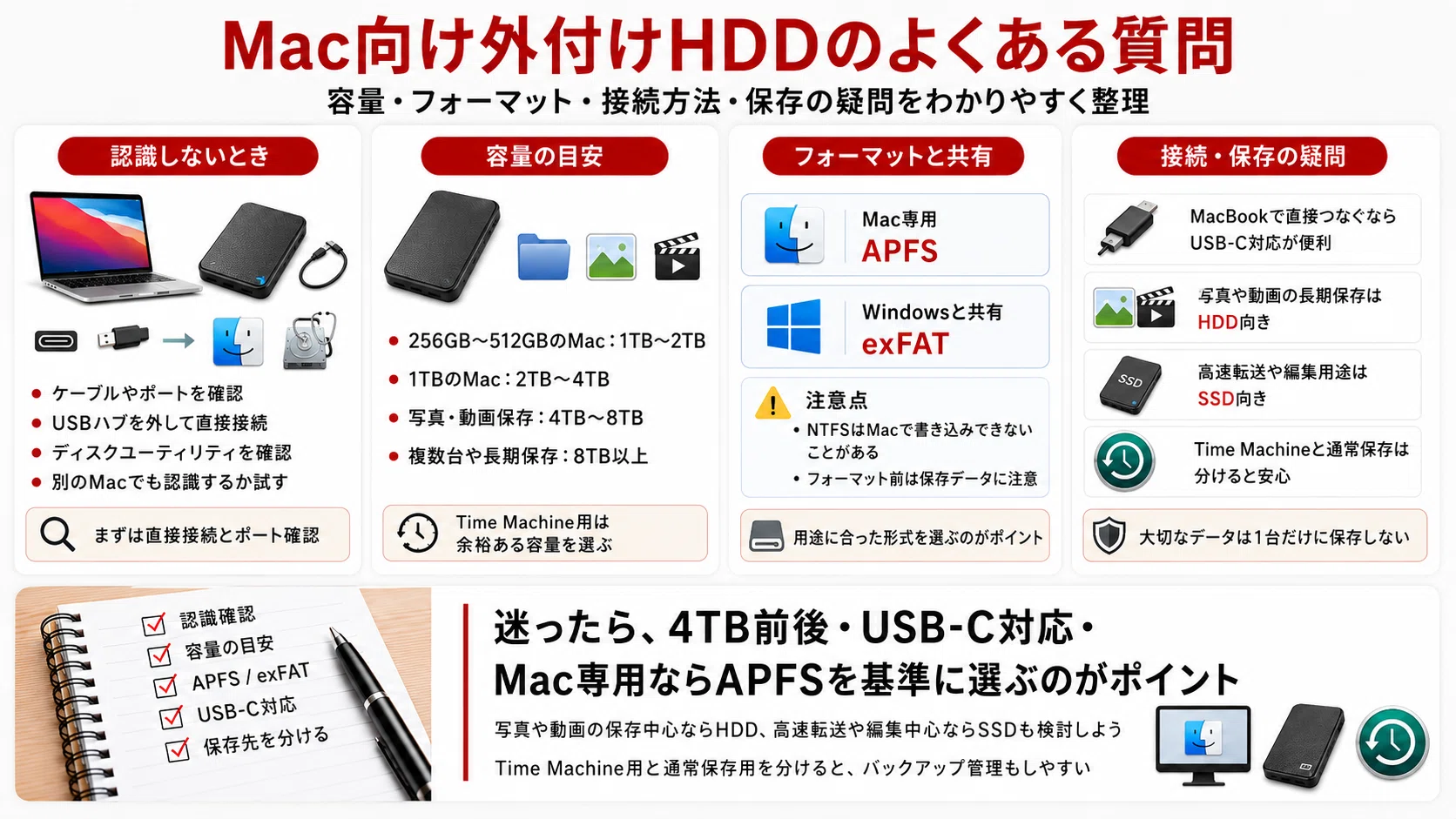 最新版】Mac向け外付けHDDおすすめ12選｜USB-C・Time Machine・写真