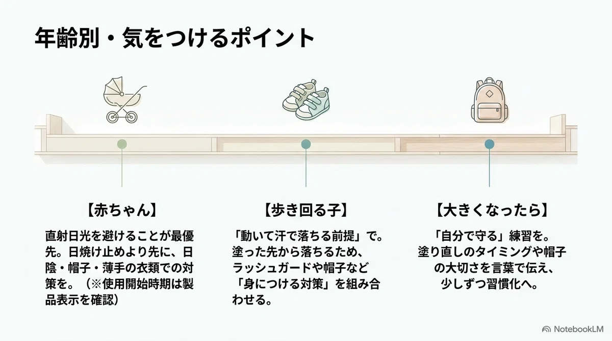 子ど:年齢ごとに気をつけたいこと