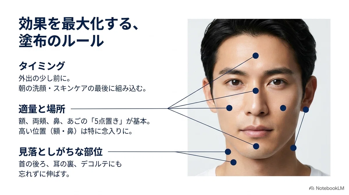 アネッサメン：使い方・塗り直し・落とし方のコツの図解