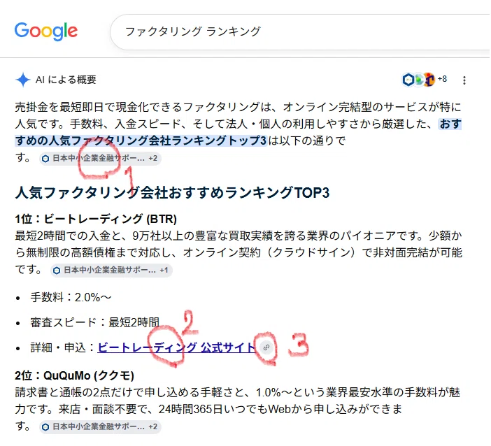 AIOに引用されるページは何位?ファクタリング関連50KWの調査から見えたSEO対策|藤 孝憲|読者に届く記事をつくるSEOライター