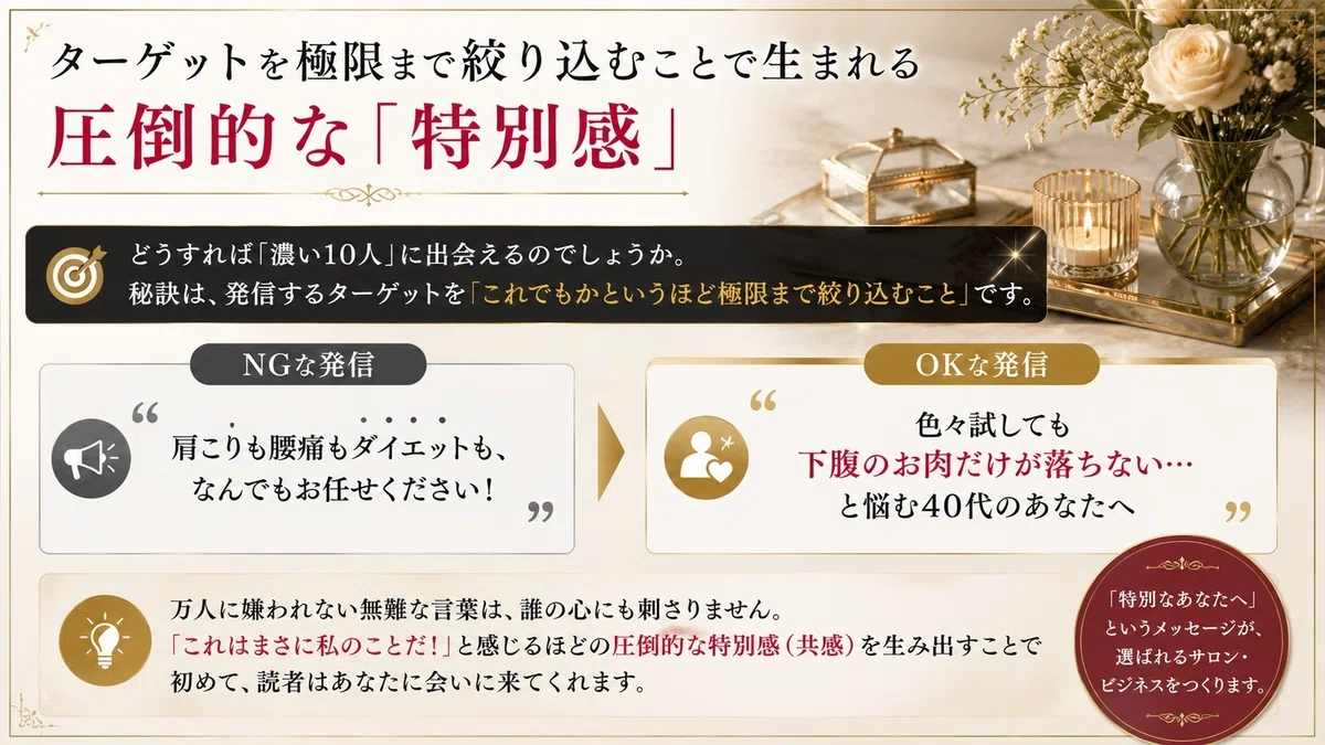 ターゲットを極限まで絞り込むことで生まれる圧倒的な「特別感」