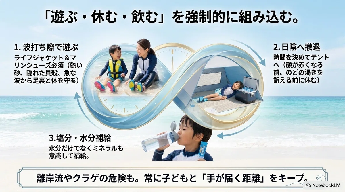 子連れ海水浴の持ち物:プールと違う海の注意点を知る