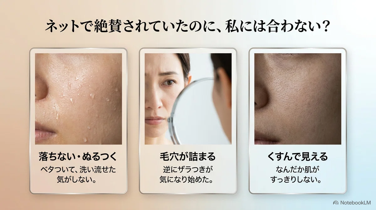 バームスキンケアの失敗例：バームスキンケアで「失敗した」と感じたあなたへの図解