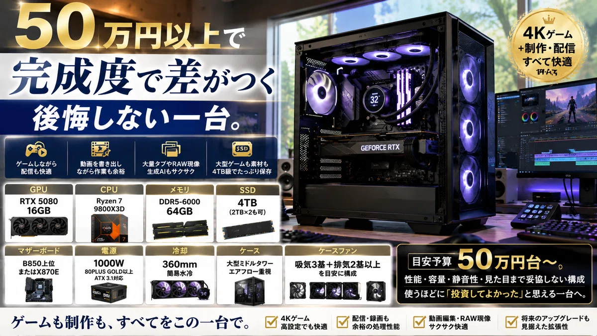 ボーナスで自作PCを組むなら？予算別の最適解と後悔しない選び方【2026