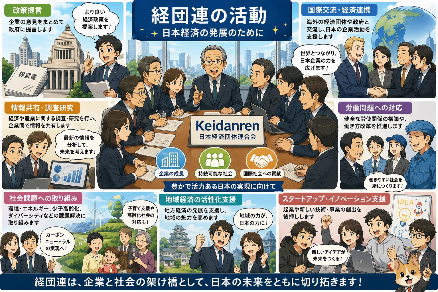 🇯🇵経団連と日本経済(日本語・英語)｜アメリカ経済論