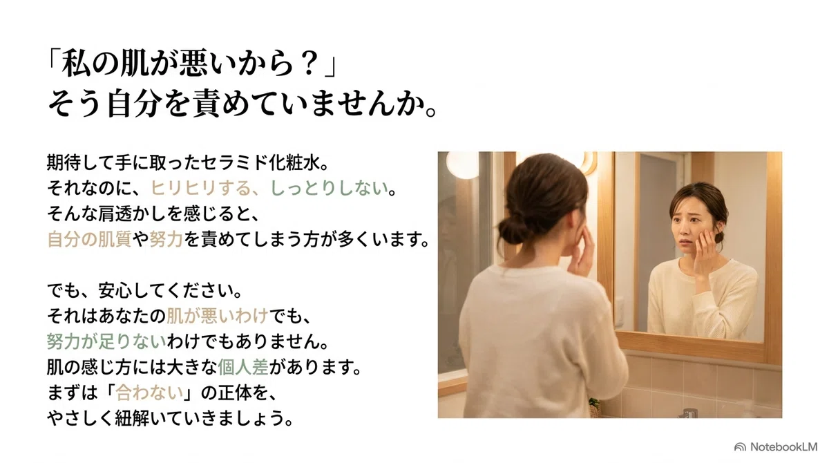 「セラミド化粧水が合わない」と感じたあなたへの図解