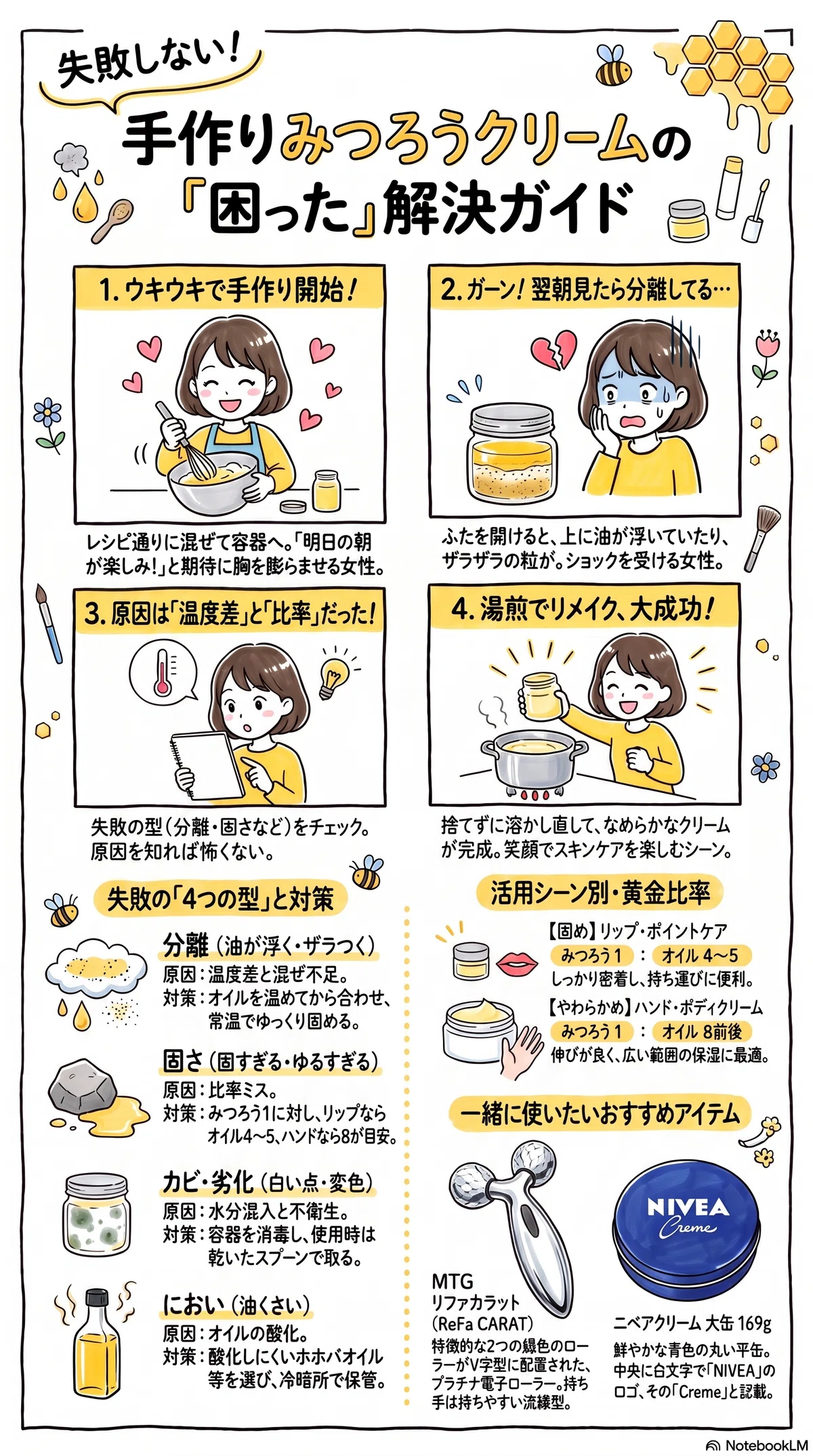 みつろうクリームの要点をまとめたインフォグラフィック