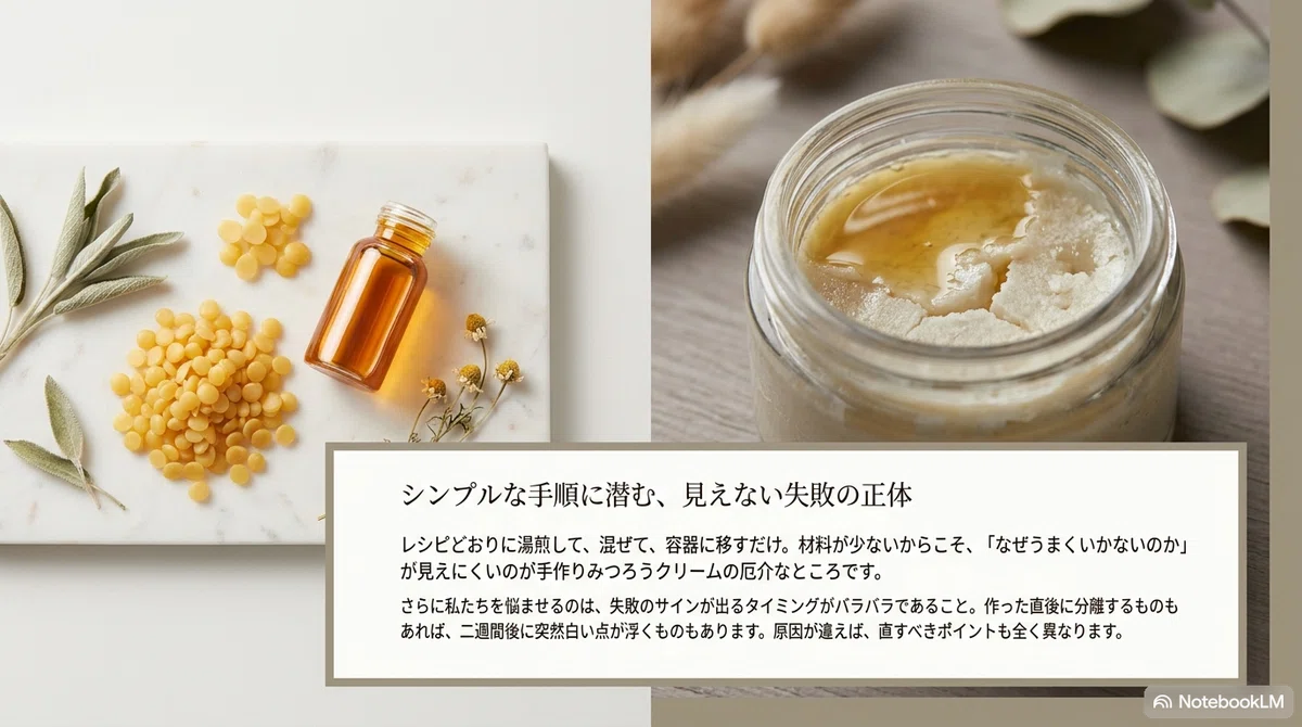 手作りみつろうクリーム、なぜか毎回どこかで失敗する