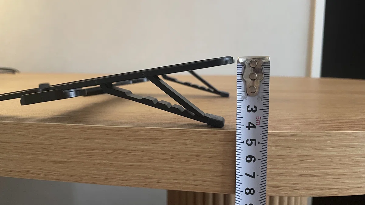 SODI 314の最低角度の高さをメジャーで計測
