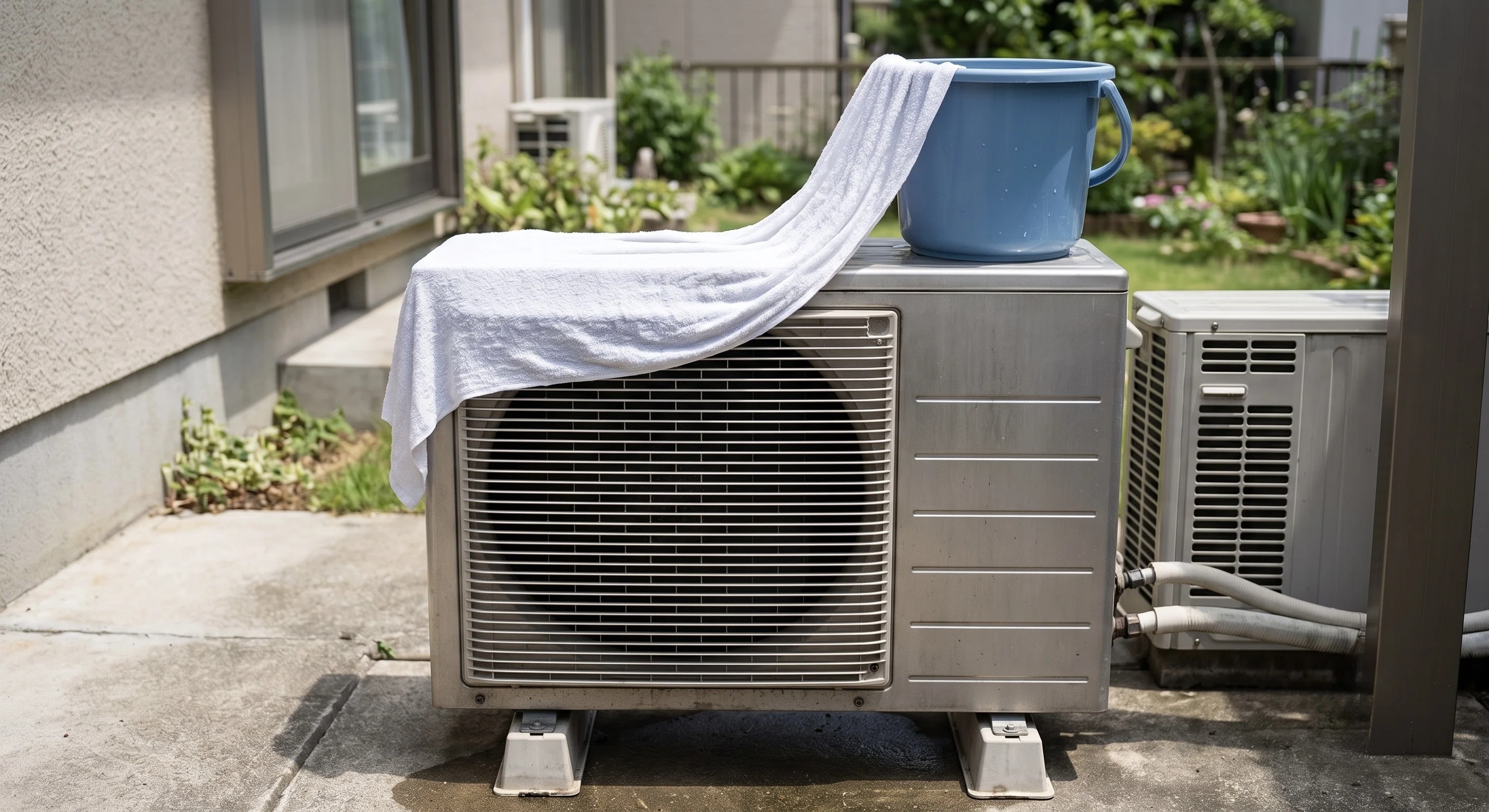室外 機 水 を かける