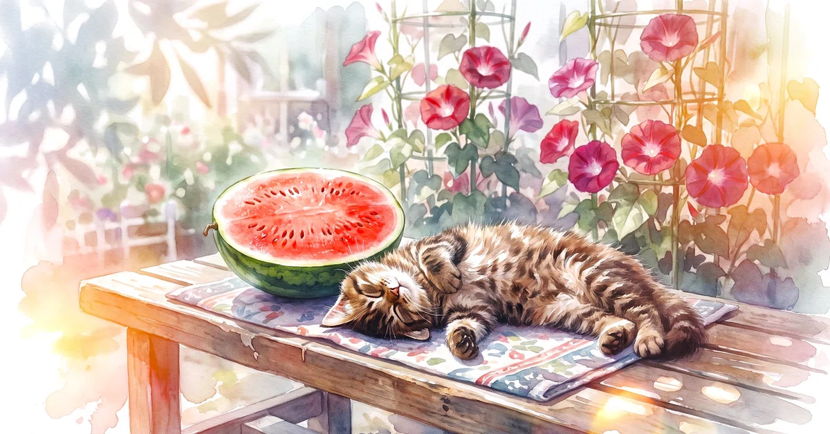 スイカと超かわいい赤ちゃん猫のお昼寝｜noteの表紙のためだけに生まれたスタジオ｜無償の愛 in KIBUKI その3