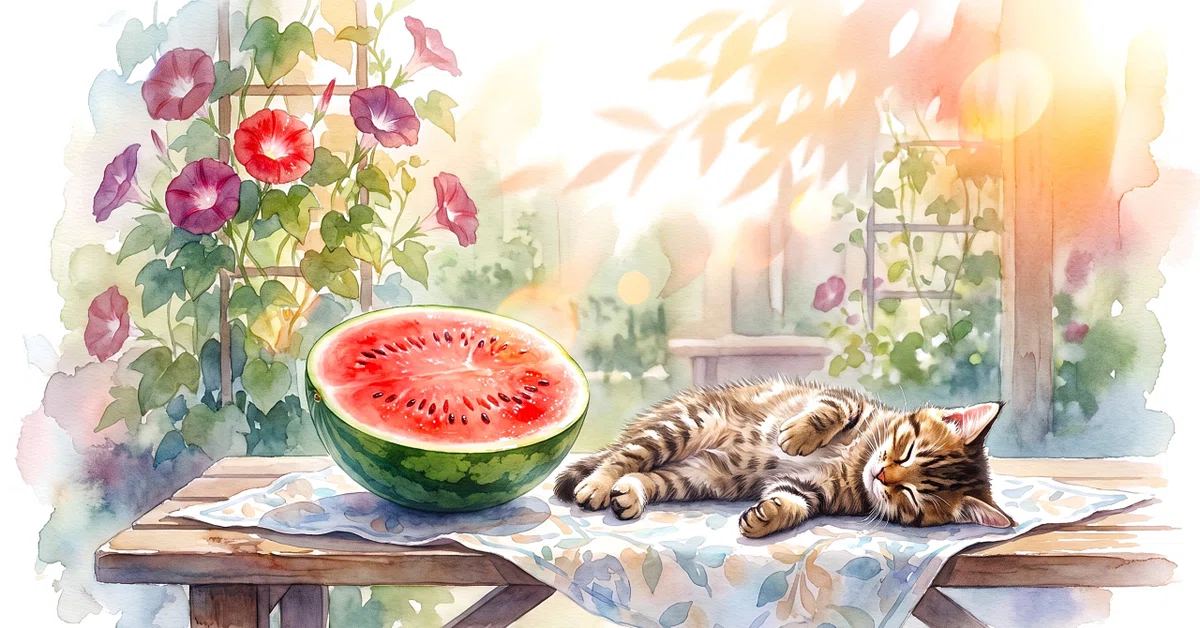 スイカと超かわいい赤ちゃん猫のお昼寝｜noteの表紙のためだけに生まれたスタジオ｜無償の愛 in KIBUKI その9