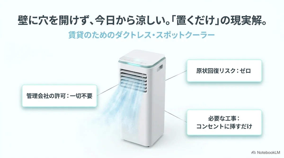 賃貸 冷房 工事不要を叶える「置くだけ」スポットクーラーの仕組み