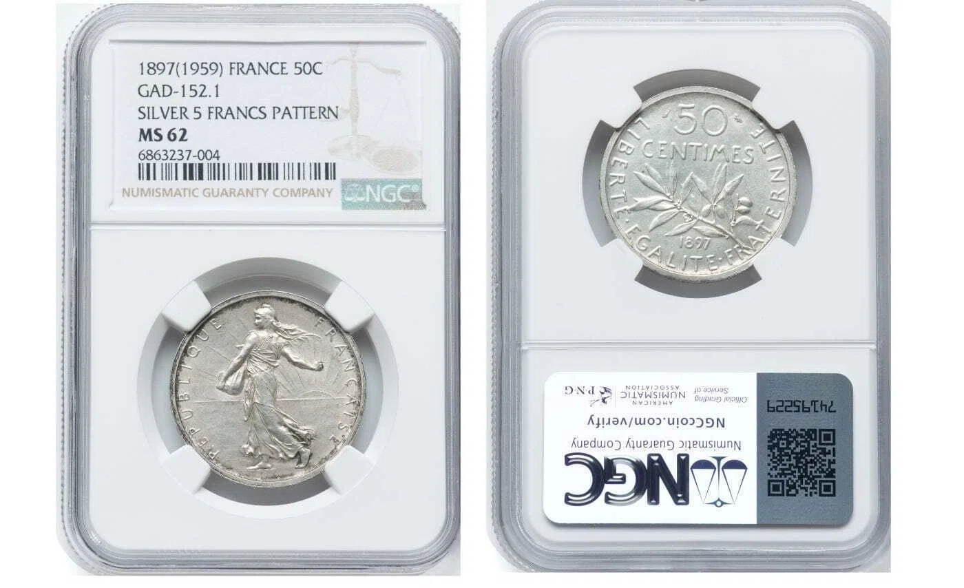 フランス 種蒔く少女 5フラン銀貨｜フランス革命の女神マリアンヌが