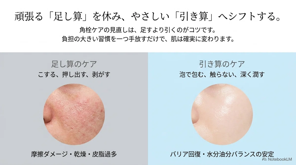 角栓ケア：やりがちな失敗① 指や器具で押し出す