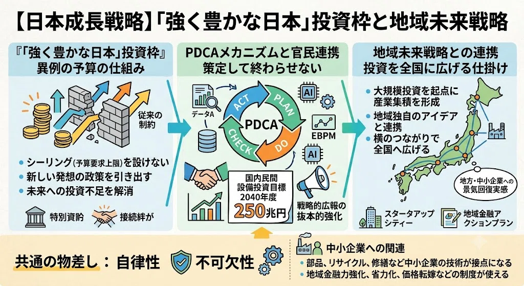 日本成長戦略】「強く豊かな日本」投資枠と地域未来戦略｜花筏