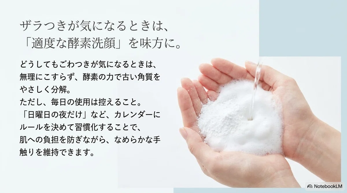 角栓ケア：酵素洗顔パウダーとあわせて選びたい良いものの図解
