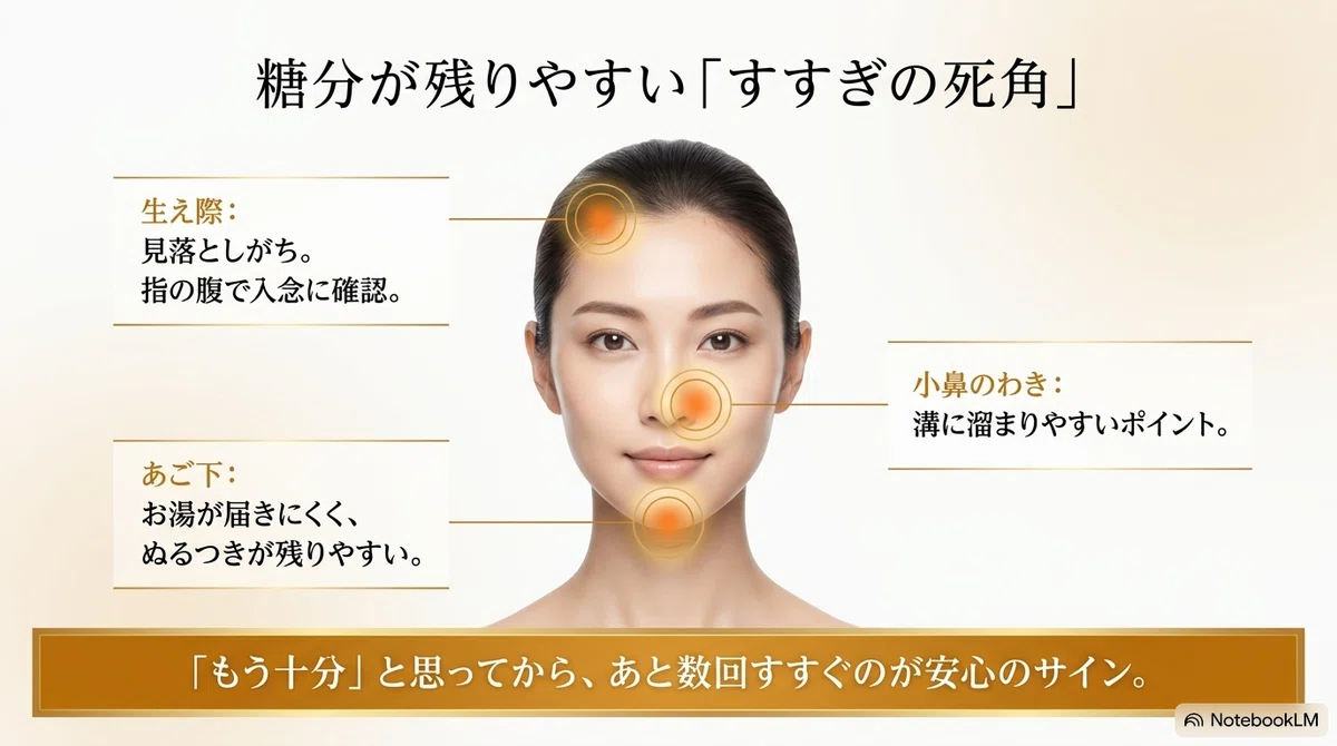 はちみつパック:失敗1|ベタつきが最後まで取れない