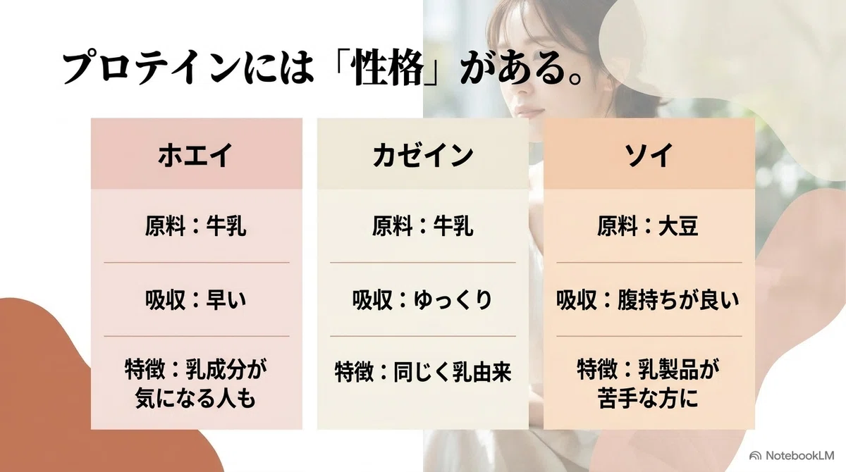 プロテインの種類の違いを知っておく