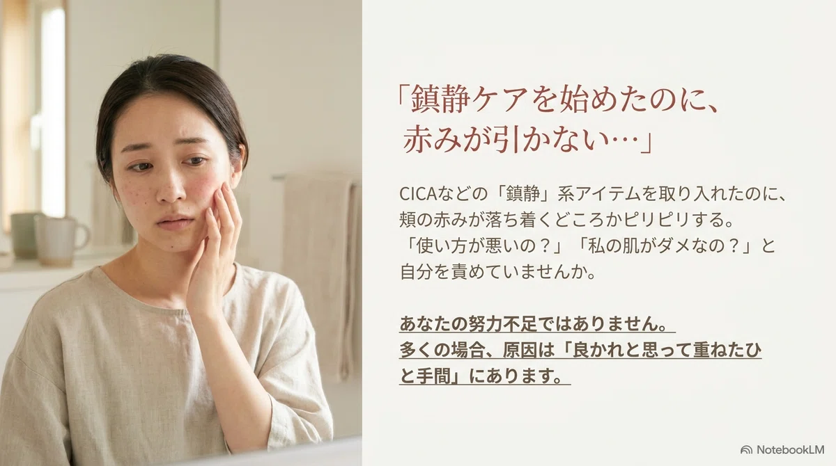 鎮静スキンケア:赤みが引かないその戸惑いから読み解く