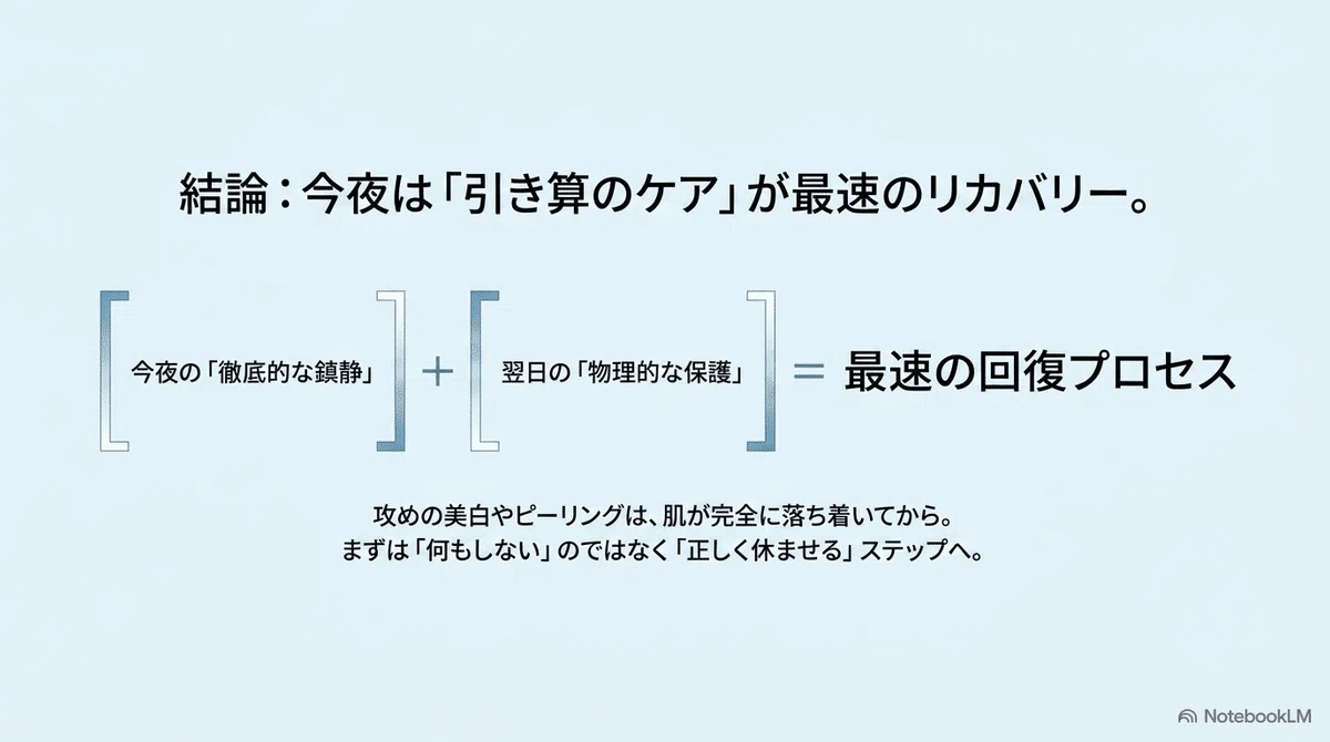 海・プール後:翌日以降は「紫外線を重ねない」がいちばんの近道の図解