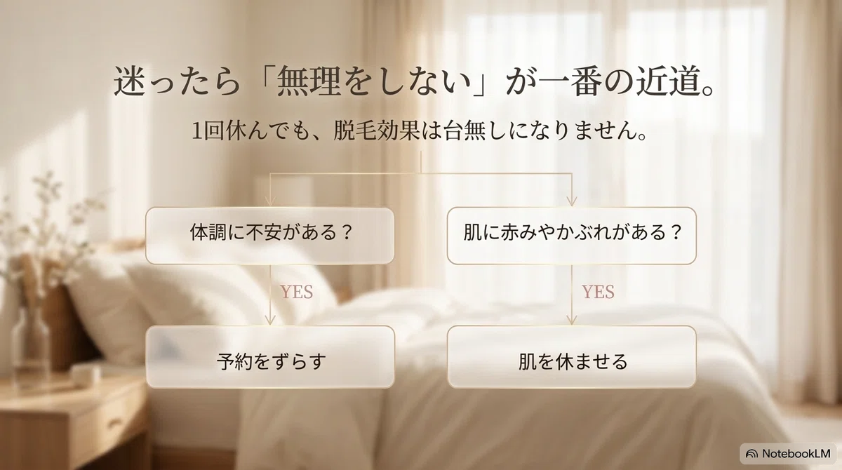 生理中の脱毛：まずは予約先に確認するのが安心の図解